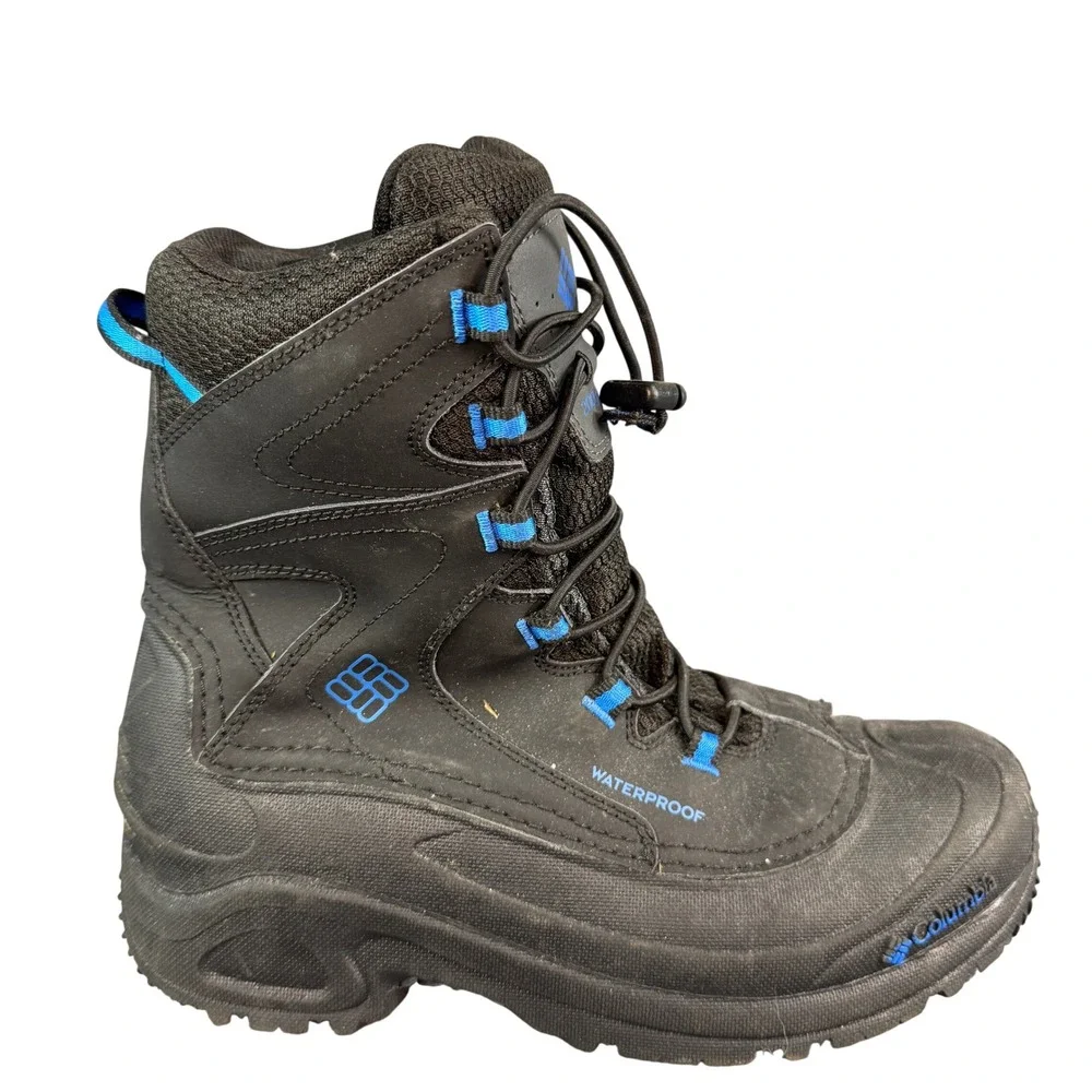 Columbia Waterproof Snow Boots Black Blue 200g Insulation Winter Mens 7 US
